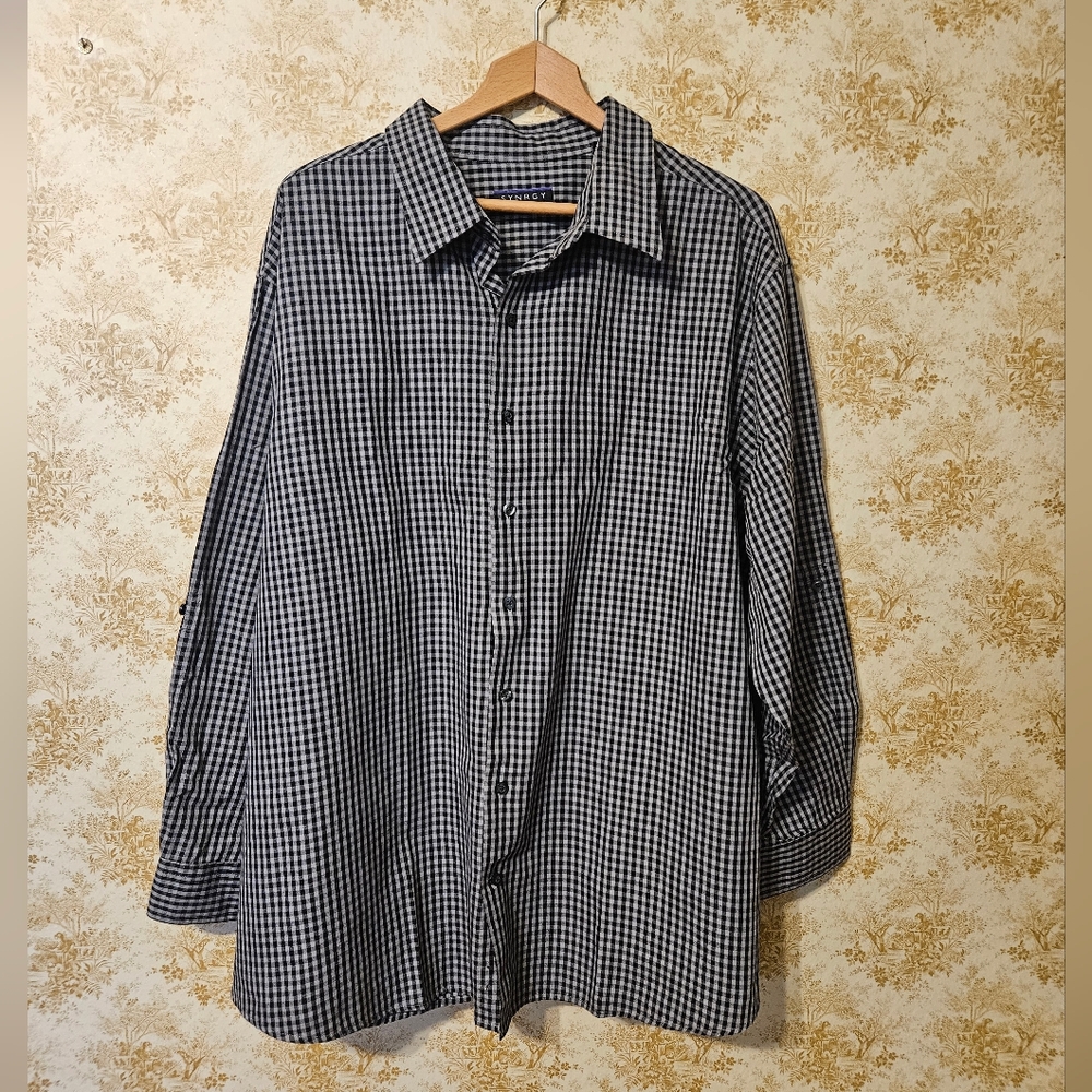 synergy Xxl men's check print button-down shirt